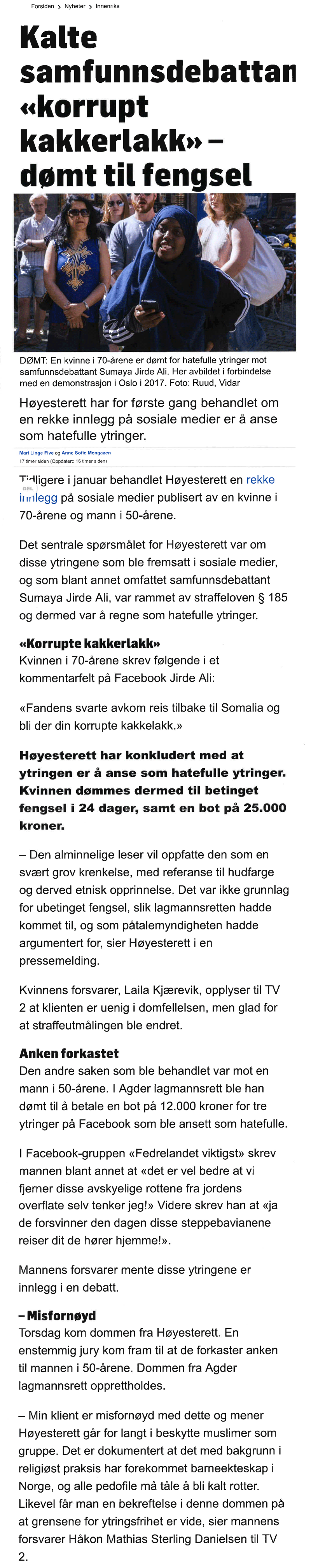 Menneskerettighetsadvokater. Hatefulle ytringer på Facebook (3). Advokat Danielsen & Co. Per Danielsen. Advokat i Oslo.