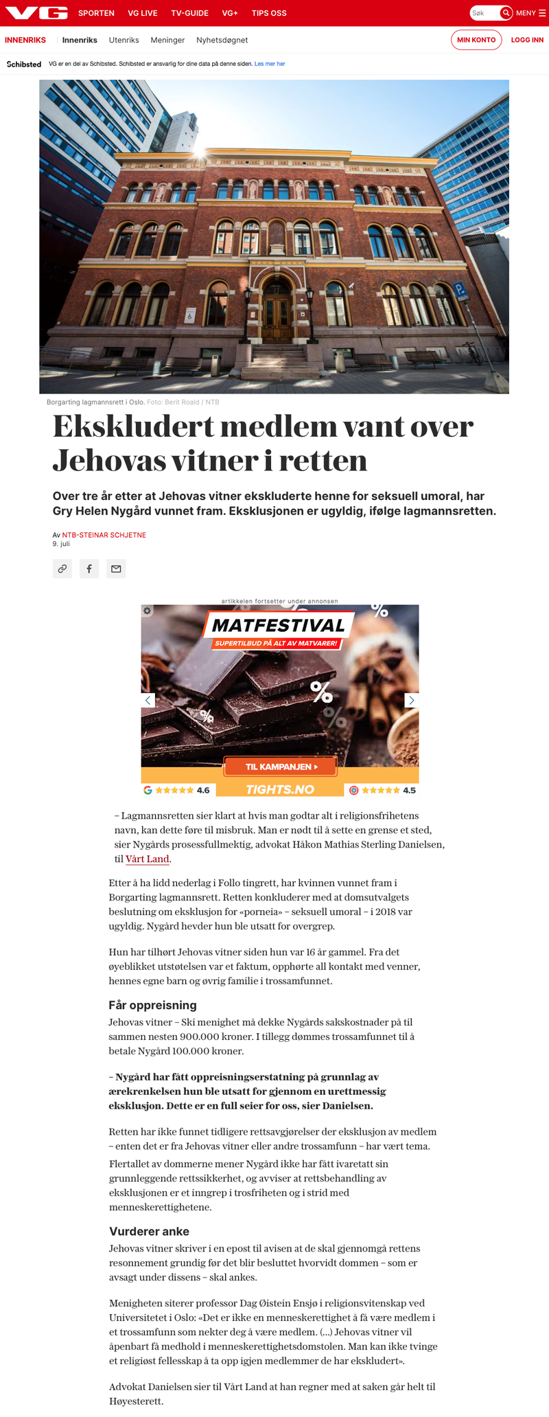 Foreningsrett Ekskludert medlem vant over Jehovas vitner i retten. Advokat Danielsen & Co. Per Danielsen. Advokat i Oslo.