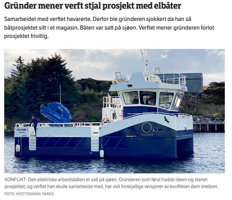 Advokat i Oslo. Alle advokattjenester. Finansforbrytelser advokat, id tyveri advokat, ærekrenkelse advokat|Forretningsjuss: Green Ship hevder skipsverft stjal prosjekt med elbåter