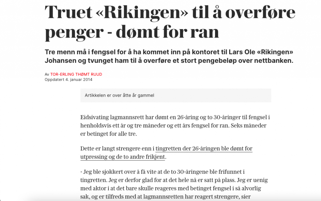 Advokat i Oslo. Alle advokattjenester. Finansforbrytelser advokat, id tyveri advokat, ærekrenkelse advokat|Strafferett: Rikingen-ranere dømt