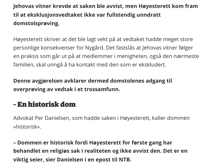 Advokat i Oslo. Alle advokattjenester. Finansforbrytelser advokat, id tyveri advokat, ærekrenkelse advokat|Foreningsrett: Avklaring av domstolenes overprøvingsrett av vedtak i et trossamfunn