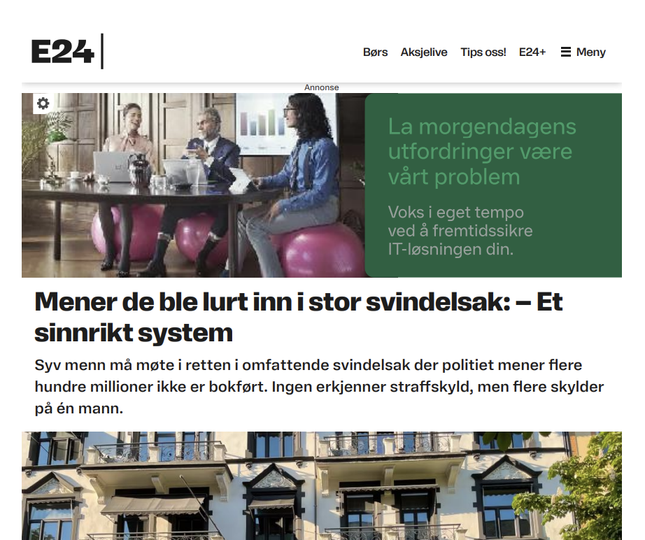 Advokat i Oslo. Alle advokattjenester. Finansforbrytelser advokat, id tyveri advokat, ærekrenkelse advokat | Økonomisk kriminalitet: Mener de ble lurt inn i stor svindelsak