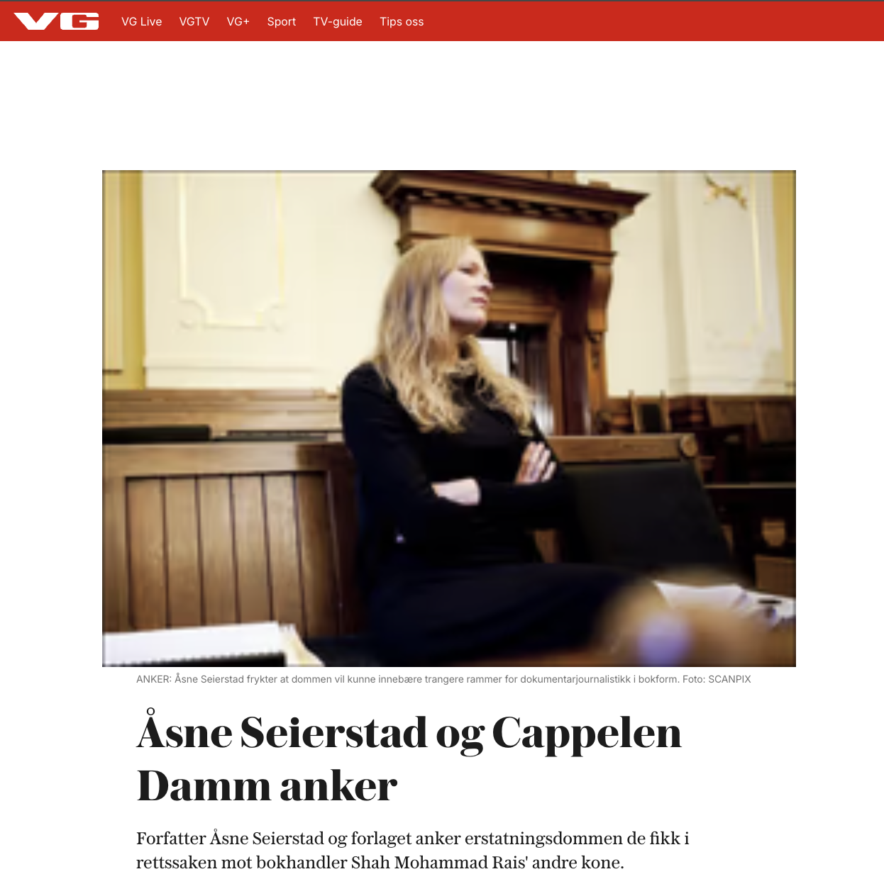 Advokat i Oslo. Alle advokattjenester. Finansforbrytelser advokat, id tyveri advokat, ærekrenkelse advokat | Ærekrenkelse: Seierstad anker
